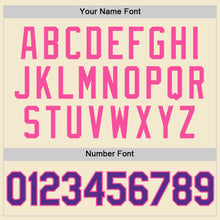 Charger l'image dans la galerie, Custom Cream Purple Pink-Black Authentic Throwback Baseball Jersey