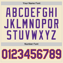 Charger l'image dans la galerie, Custom Cream Purple-Orange Authentic Throwback Baseball Jersey