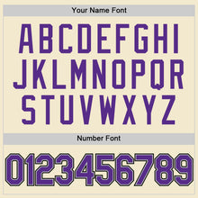 Charger l'image dans la galerie, Custom Cream Purple Gray-Black Authentic Throwback Baseball Jersey