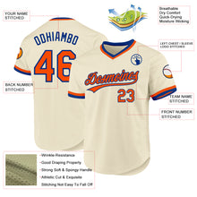 Charger l'image dans la galerie, Custom Cream Orange-Royal Authentic Throwback Baseball Jersey