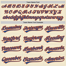 Charger l'image dans la galerie, Custom Cream Blue-Orange Authentic Throwback Baseball Jersey