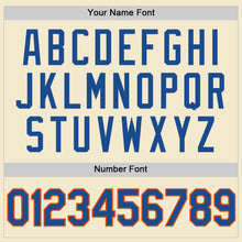 Charger l'image dans la galerie, Custom Cream Blue-Orange Authentic Throwback Baseball Jersey