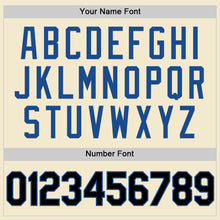 Charger l'image dans la galerie, Custom Cream Black-Blue Authentic Throwback Baseball Jersey