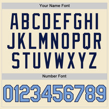 Charger l'image dans la galerie, Custom Cream Light Blue-Navy Authentic Throwback Baseball Jersey