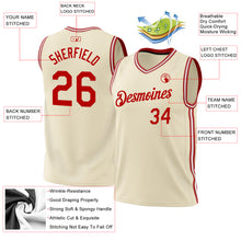 Load image into Gallery viewer, Custom Cream Red-White Authentic Throwback Basketball Jersey