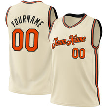 Charger l'image dans la galerie, Custom Cream Orange-Black Authentic Throwback Basketball Jersey