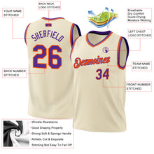 Load image into Gallery viewer, Custom Cream Purple-Orange Authentic Throwback Basketball Jersey
