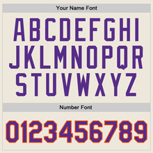 Load image into Gallery viewer, Custom Cream Purple-Orange Authentic Throwback Basketball Jersey