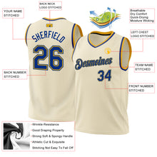 Load image into Gallery viewer, Custom Cream Royal-Gold Authentic Throwback Basketball Jersey