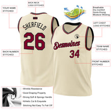 Load image into Gallery viewer, Custom Cream Maroon-Black Authentic Throwback Basketball Jersey

