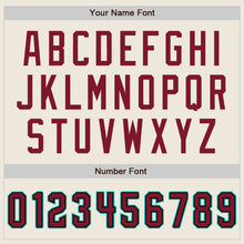 Charger l'image dans la galerie, Custom Cream Crimson Black-Aqua Authentic Baseball Jersey