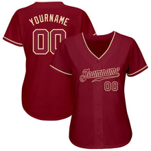 Load image into Gallery viewer, Custom Crimson Crimson-Cream Authentic Baseball Jersey