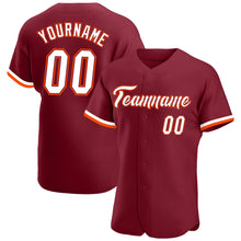 Load image into Gallery viewer, Custom Crimson White-Orange Authentic Baseball Jersey