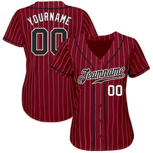 Charger l'image dans la galerie, Custom Crimson White Pinstripe Black-White Authentic Baseball Jersey
