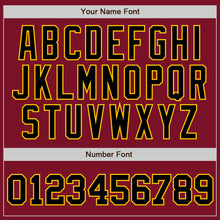 Загрузить изображение в средство просмотра галереи, Custom Crimson Black Pinstripe Black-Gold Authentic Baseball Jersey