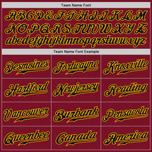 Загрузить изображение в средство просмотра галереи, Custom Crimson Black Pinstripe Black-Gold Authentic Baseball Jersey