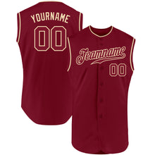 Загрузить изображение в средство просмотра галереи, Custom Crimson Crimson-Cream Authentic Sleeveless Baseball Jersey