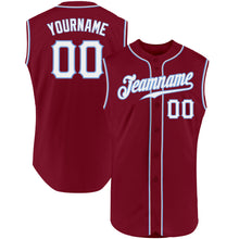 Загрузить изображение в средство просмотра галереи, Custom Crimson White-Light Blue Authentic Sleeveless Baseball Jersey