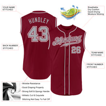 Load image into Gallery viewer, Custom Crimson Gray-White Authentic Sleeveless Baseball Jersey
