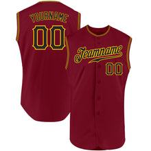 Загрузить изображение в средство просмотра галереи, Custom Crimson Black-Gold Authentic Sleeveless Baseball Jersey