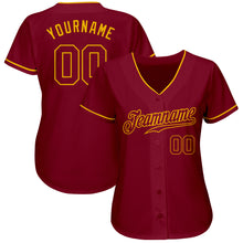 Загрузить изображение в средство просмотра галереи, Custom Crimson Crimson-Gold Authentic Baseball Jersey