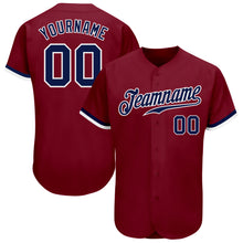 Загрузить изображение в средство просмотра галереи, Custom Crimson Navy-White Authentic Baseball Jersey