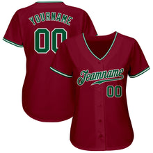 Загрузить изображение в средство просмотра галереи, Custom Crimson Kelly Green-White Authentic Baseball Jersey