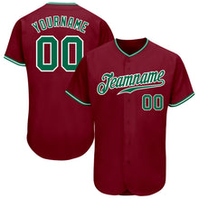 Загрузить изображение в средство просмотра галереи, Custom Crimson Kelly Green-White Authentic Baseball Jersey