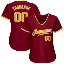 Загрузить изображение в средство просмотра галереи, Custom Crimson Gold-White Authentic Baseball Jersey