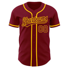 Laden Sie das Bild in den Galerie-Viewer, Custom Crimson Crimson-Gold Authentic Baseball Jersey