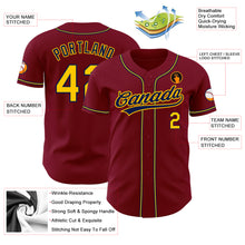 Load image into Gallery viewer, Custom Crimson Gold-Navy Authentic Baseball Jersey