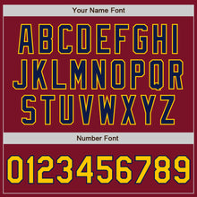 Load image into Gallery viewer, Custom Crimson Gold-Navy Authentic Baseball Jersey