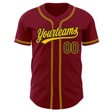 Laden Sie das Bild in den Galerie-Viewer, Custom Crimson Black-Gold Authentic Baseball Jersey