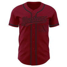 Laden Sie das Bild in den Galerie-Viewer, Custom Crimson Crimson-Black Authentic Baseball Jersey