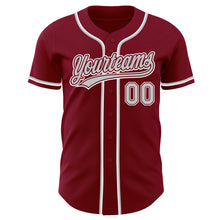 Laden Sie das Bild in den Galerie-Viewer, Custom Crimson Gray-White Authentic Baseball Jersey