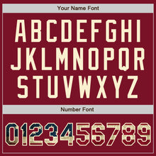 Laden Sie das Bild in den Galerie-Viewer, Custom Crimson Vintage USA Flag-Cream Authentic Baseball Jersey