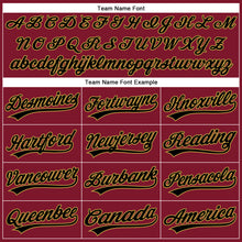 Загрузить изображение в средство просмотра галереи, Custom Crimson Black Pinstripe Old Gold Authentic Baseball Jersey