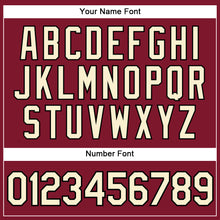 Laden Sie das Bild in den Galerie-Viewer, Custom Crimson Cream Pinstripe Black Authentic Baseball Jersey