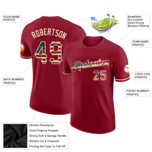 Charger l'image dans la galerie, Custom Crimson Vintage USA Flag-City Cream Performance T-Shirt