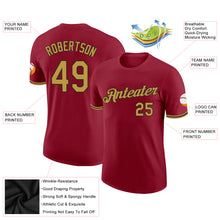 Load image into Gallery viewer, Custom Crimson Old Gold-Black Performance T-Shirt