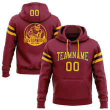 Charger l'image dans la galerie, Custom Stitched Crimson Gold-Navy Football Pullover Sweatshirt Hoodie