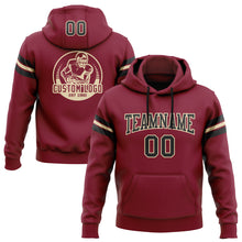 Charger l'image dans la galerie, Custom Stitched Crimson Black-City Cream Football Pullover Sweatshirt Hoodie
