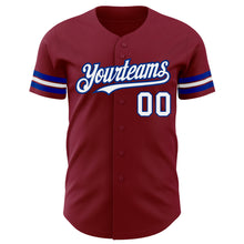 Charger l'image dans la galerie, Custom Crimson White-Royal Authentic Baseball Jersey