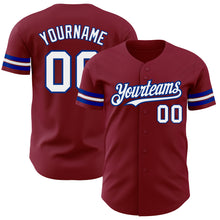 Charger l'image dans la galerie, Custom Crimson White-Royal Authentic Baseball Jersey
