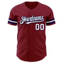 Charger l'image dans la galerie, Custom Crimson White-Navy Authentic Baseball Jersey