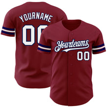 Charger l'image dans la galerie, Custom Crimson White-Navy Authentic Baseball Jersey