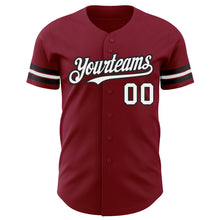 Charger l'image dans la galerie, Custom Crimson White-Black Authentic Baseball Jersey