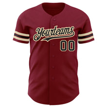 Charger l'image dans la galerie, Custom Crimson Black-City Cream Authentic Baseball Jersey