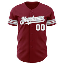 Charger l'image dans la galerie, Custom Crimson White-Gray Authentic Baseball Jersey