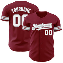 Charger l'image dans la galerie, Custom Crimson White-Gray Authentic Baseball Jersey